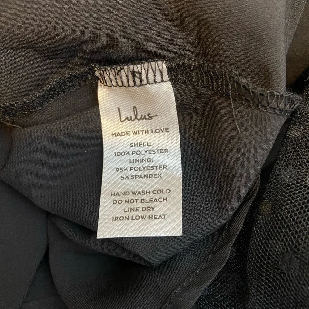 NWOT Lulus Romantic Spot Black Polka Dot Mesh Tiered Midi Dress - Picture 12 of 15